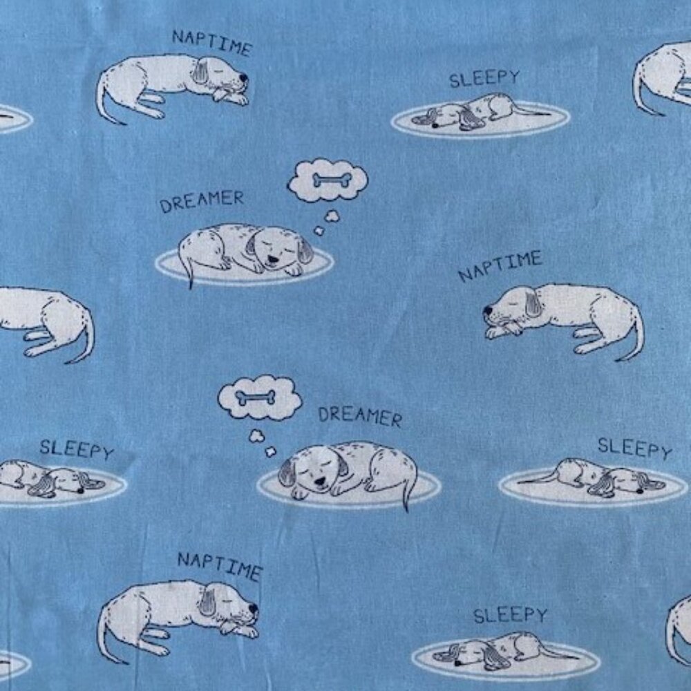 Sleepy dogs print fabric quilts baby child kids room - Magic Moon- two yards